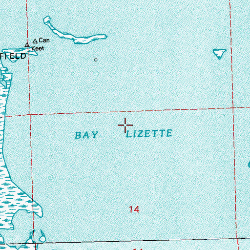 Topographic Map of Bay Lizette, LA