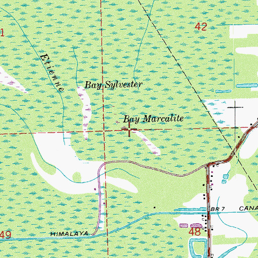 Topographic Map of Bay Marcalite, LA