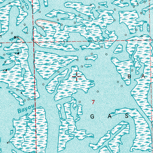 Topographic Map of Bay Sainte Elaine Oil and Gas Field, LA