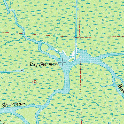 Topographic Map of Bay Sherman, LA