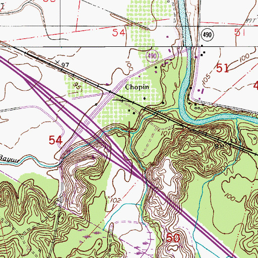 Topographic Map of Bay Spring Bayou, LA