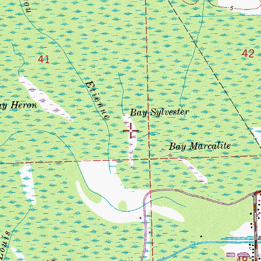 Topographic Map of Bay Sylvester, LA