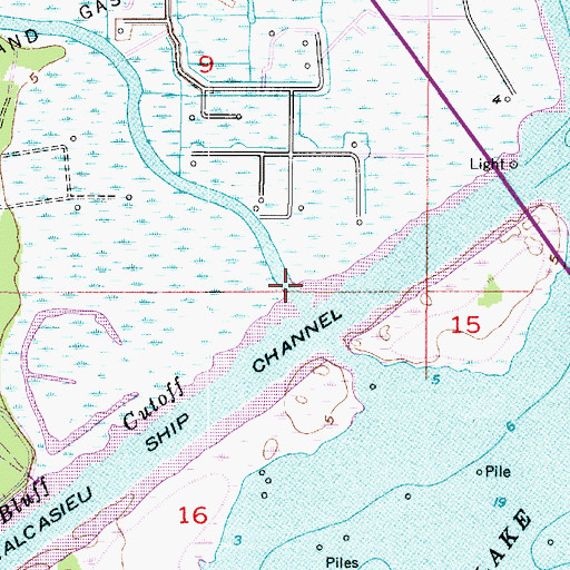 Topographic Map of Bayou d'Inde, LA