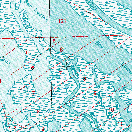 Topographic Map of Bayou de l' Ouest, LA