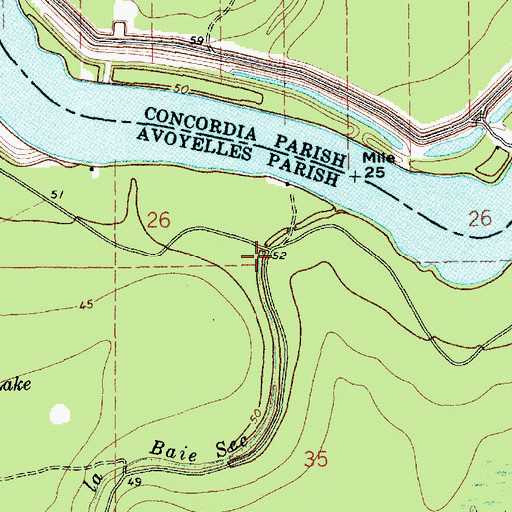 Topographic Map of Bayou de la Baie Sec, LA