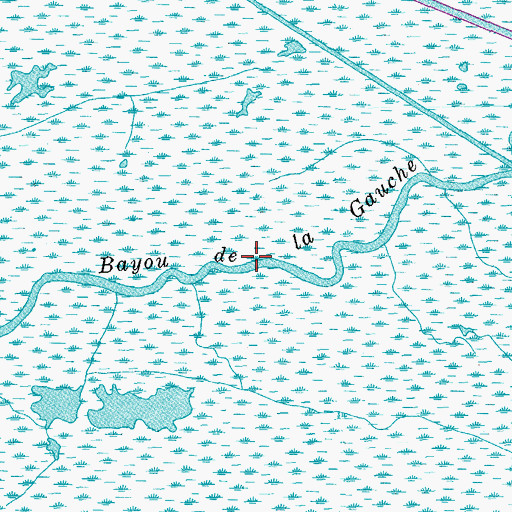 Topographic Map of Bayou de la Gauche, LA
