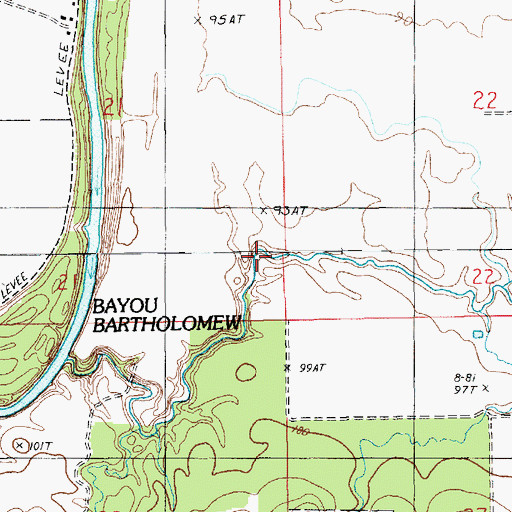 Topographic Map of Bayou de Glaize, LA