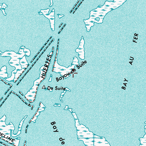 Topographic Map of Bayou de Suite, LA