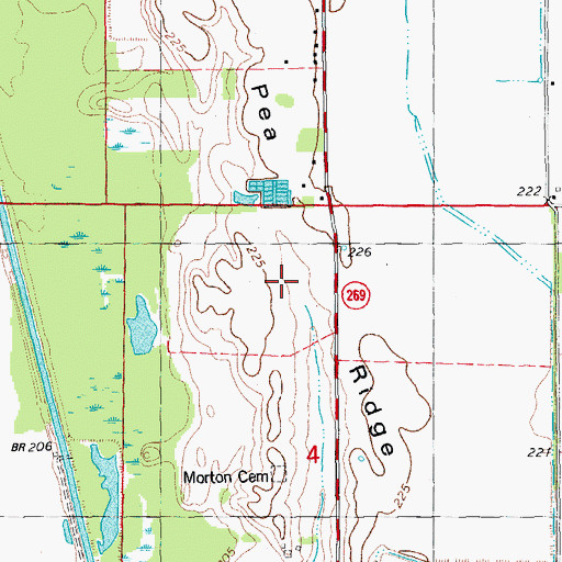 Topographic Map of Pea Ridge, AR