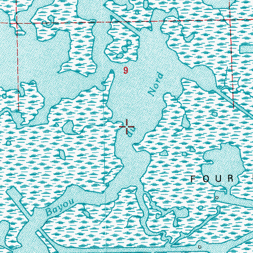 Topographic Map of Bayou du Nord, LA