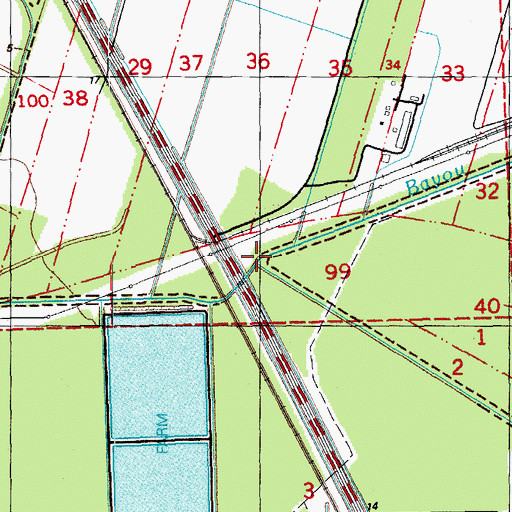 Topographic Map of Bayou la Butte, LA