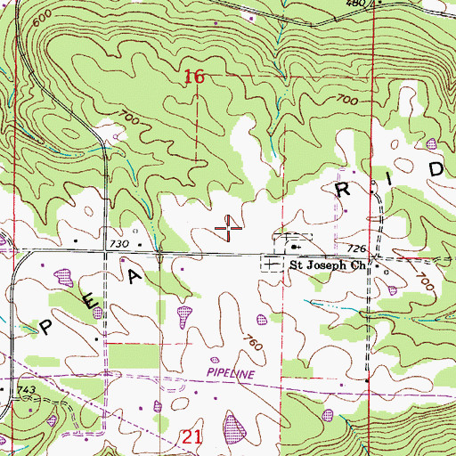 Topographic Map of Pea Ridge, AR