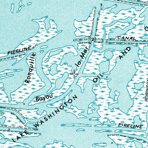 Topographic Map of Bayou la Mer, LA