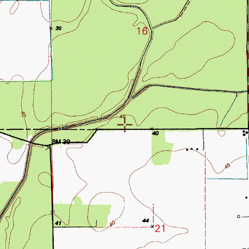 Topographic Map of Bayou Alligator, LA