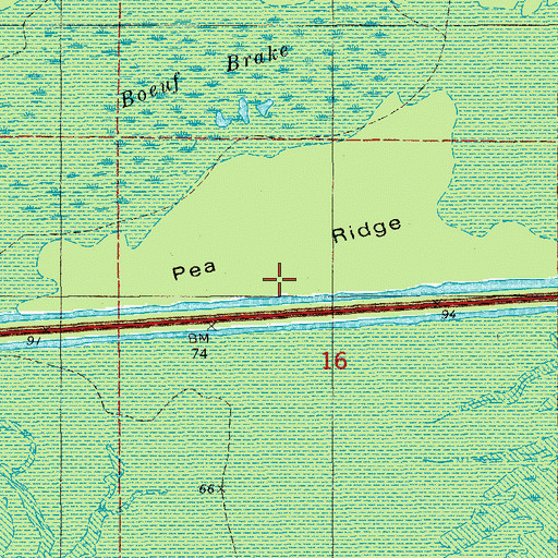 Topographic Map of Pea Ridge, AR