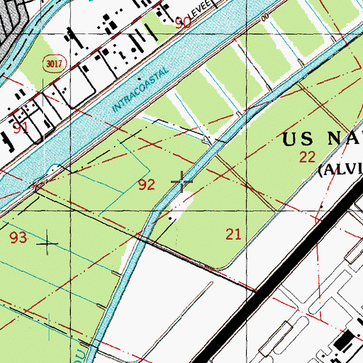 Topographic Map of Bayou Barriere, LA
