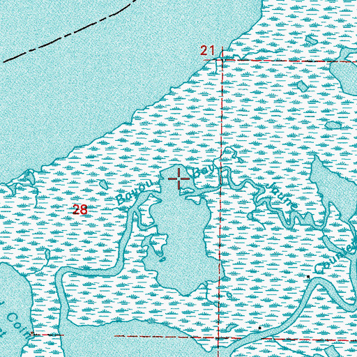 Topographic Map of Bayou Bay Jaune, LA