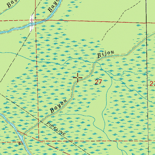 Topographic Map of Bayou Bijou, LA