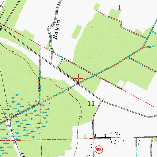 Topographic Map of Bayou Black, LA