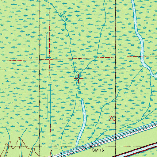 Topographic Map of Bayou Black, LA