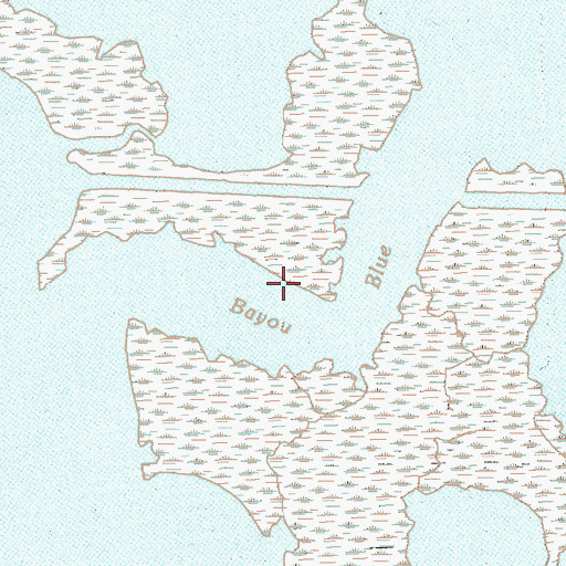 Topographic Map of Bayou Blue, LA