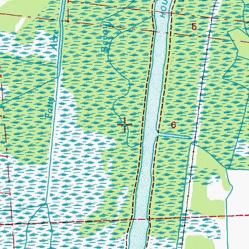 Topographic Map of Bayou Boeuf, LA