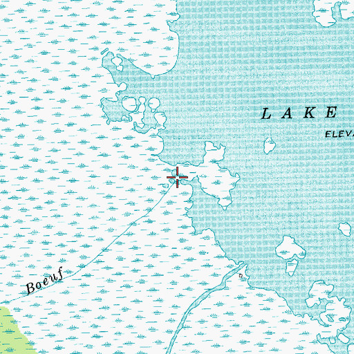 Topographic Map of Bayou Boeuf, LA