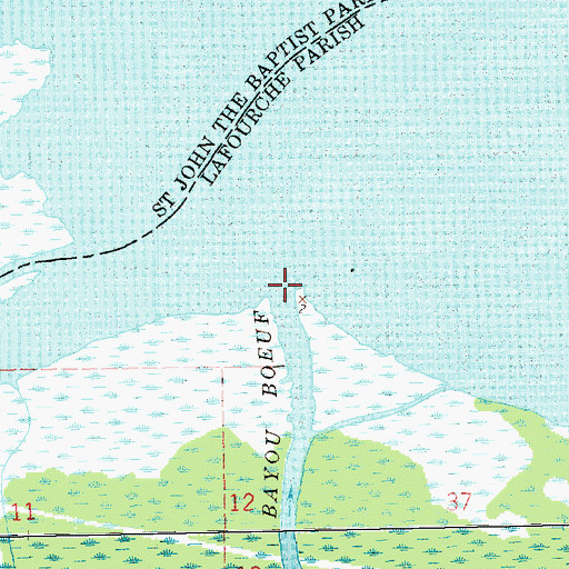 Topographic Map of Bayou Boeuf, LA