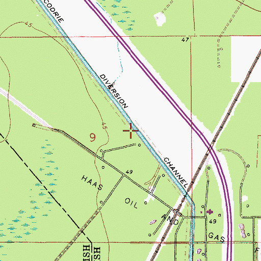 Topographic Map of Bayou Boeuf - Cocodrie Diversion Channel, LA