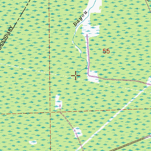Topographic Map of Bayou Boudreaux, LA