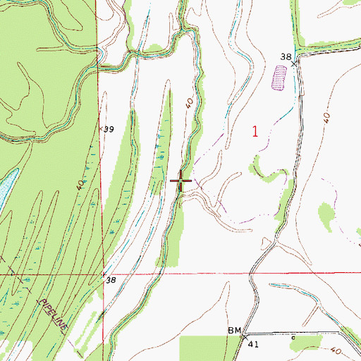 Topographic Map of Bayou Bruce, LA