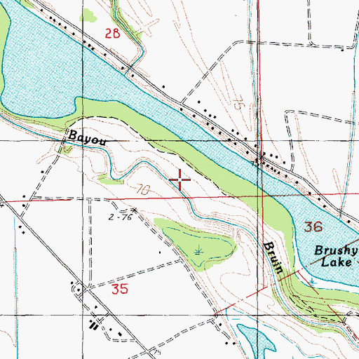Topographic Map of Bayou Bruin, LA
