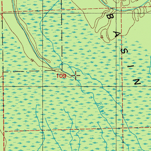 Topographic Map of Bayou Burron, LA