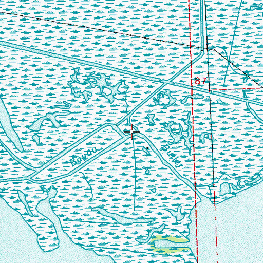 Topographic Map of Bayou Butler, LA