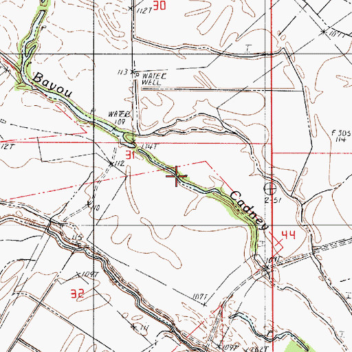 Topographic Map of Bayou Cadney, LA