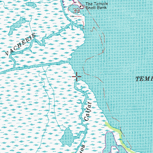Topographic Map of Bayou Calfat, LA