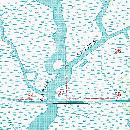 Topographic Map of Bayou Carlin, LA