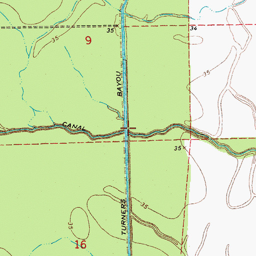 Topographic Map of Bayou Cason, LA