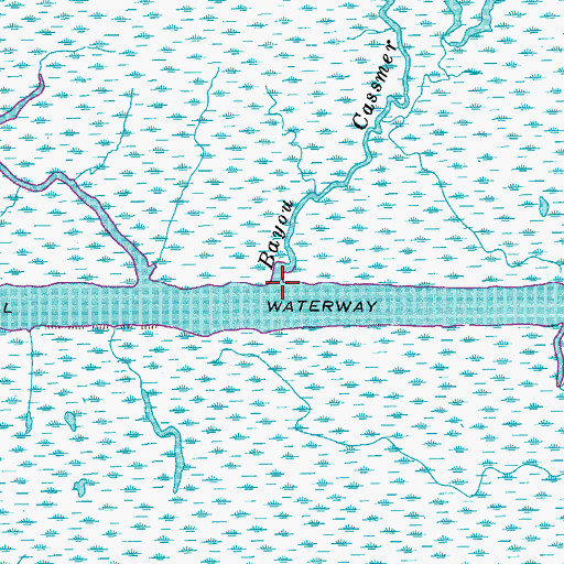 Topographic Map of Bayou Cassmer, LA