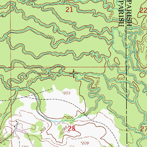 Topographic Map of Bayou Celestine, LA