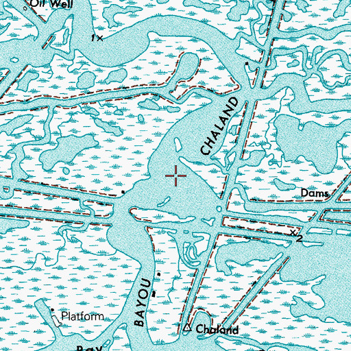 Topographic Map of Bayou Chaland, LA