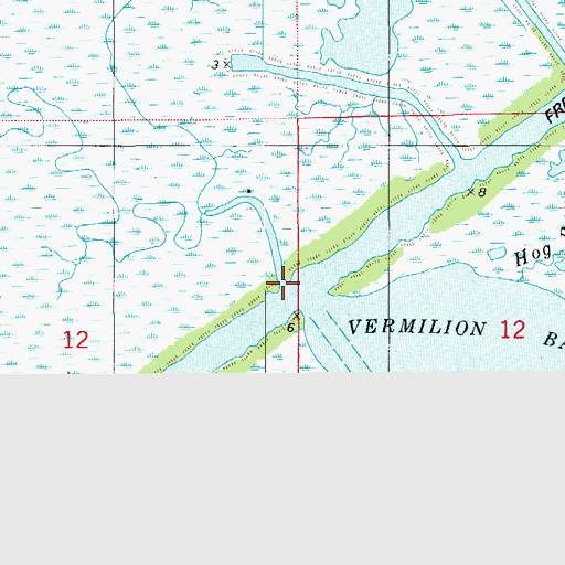 Topographic Map of Bayou Chene, LA