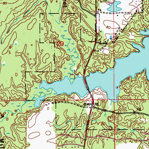 Topographic Map of Bayou Chicot, LA