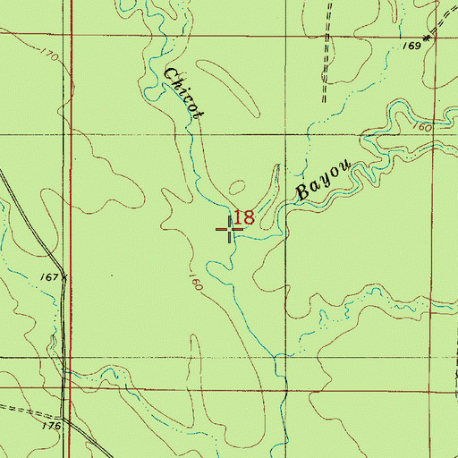 Topographic Map of Bayou Chicot, LA