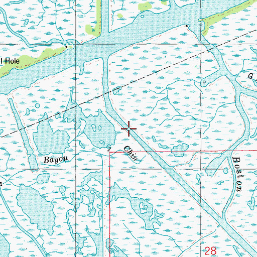 Topographic Map of Bayou Chin, LA