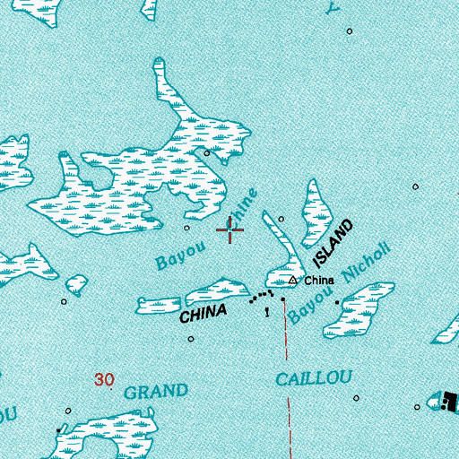 Topographic Map of Bayou Chine, LA