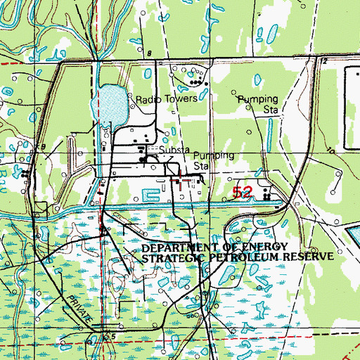 Topographic Map of Bayou Choctan Oil Field, LA