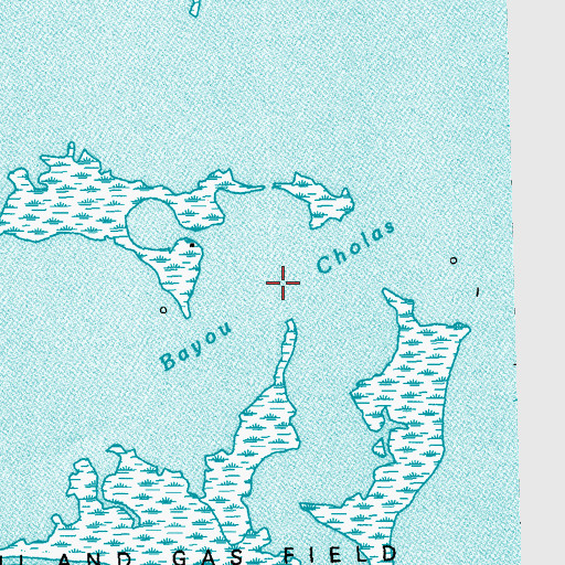 Topographic Map of Bayou Cholas, LA