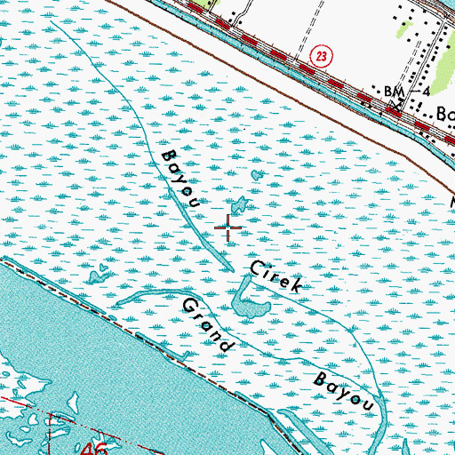 Topographic Map of Bayou Cirek, LA