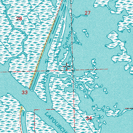 Topographic Map of Bayou Cochon, LA